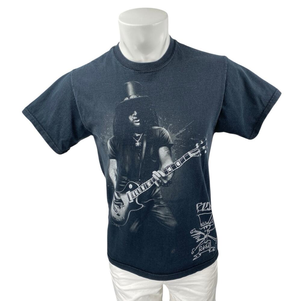 Fruit of the Loom Black Guns 'N Roses Slash Musician Band Tee T-shirt Top Size M